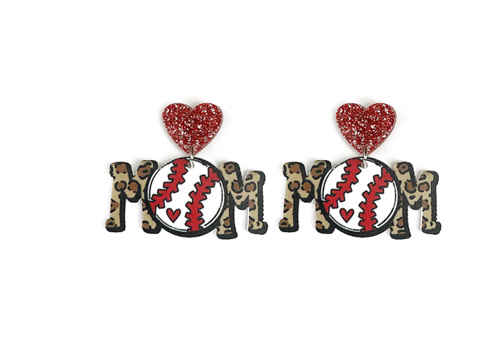 MAMA BASEBALL EARRINGS J09