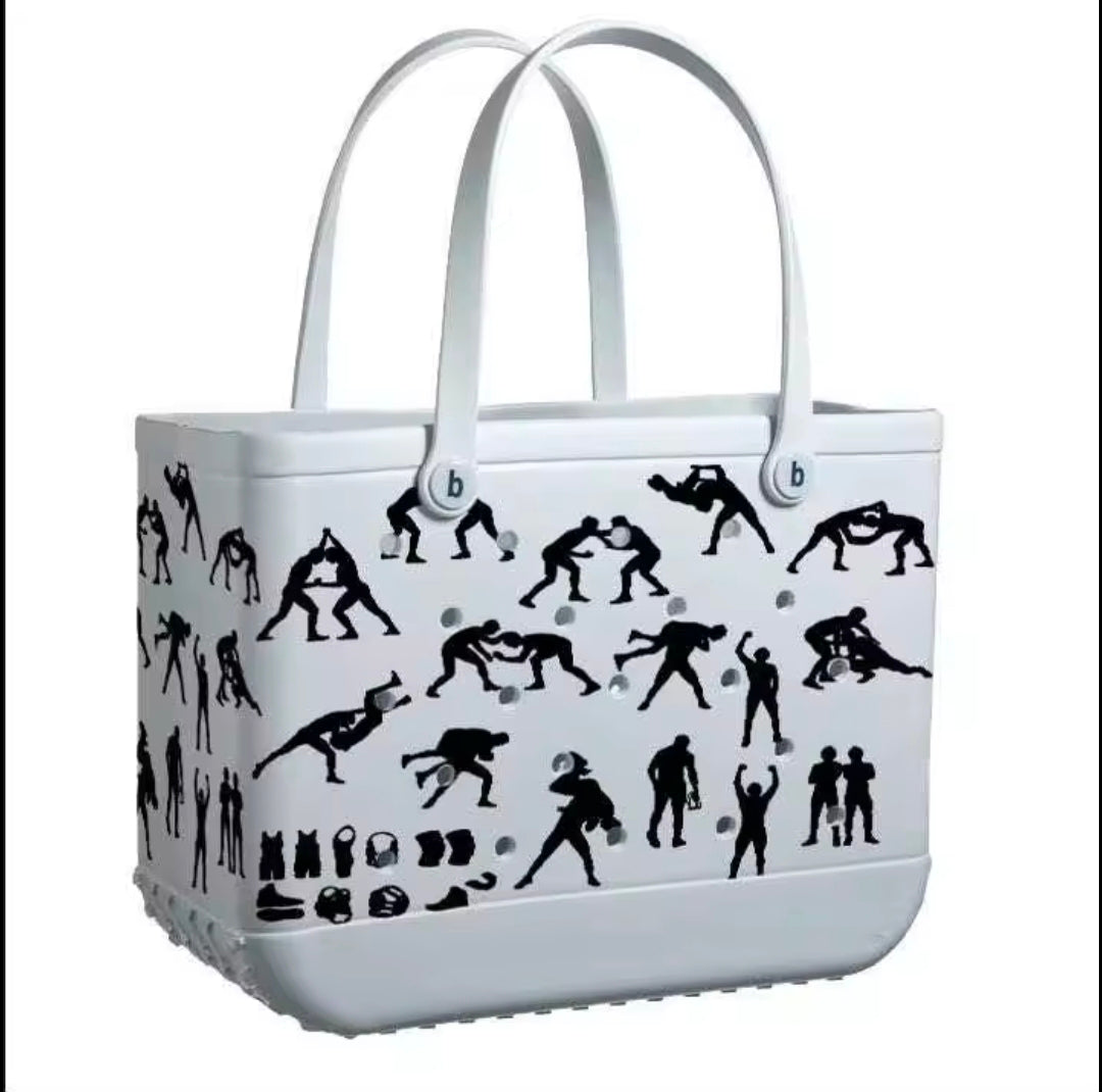 Wrestling printed custom Beach bag.