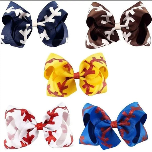 Softball Ribbon Hairbows