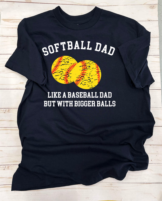 Softball Dad, Like a Baseball Dad. Full-Color, Short Sleeve T-Shirt