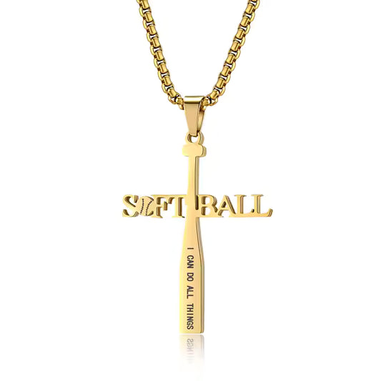 SOFTBALL GOLD NECKLACE J49