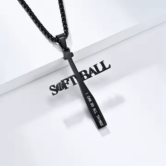 SOFTBALL BLACK  NECKLACE J51
