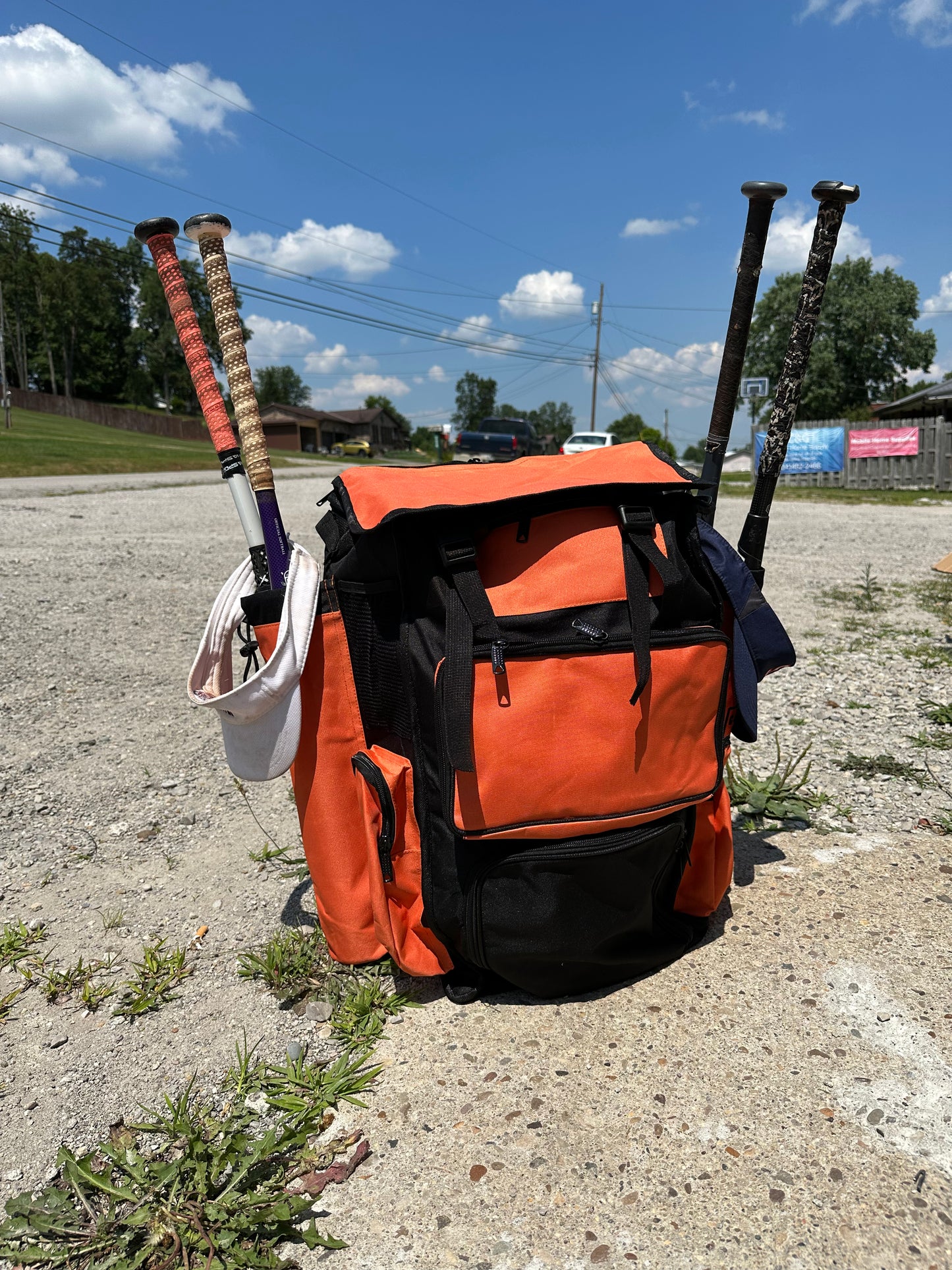 Bat Bag in Tenn Orange and Black