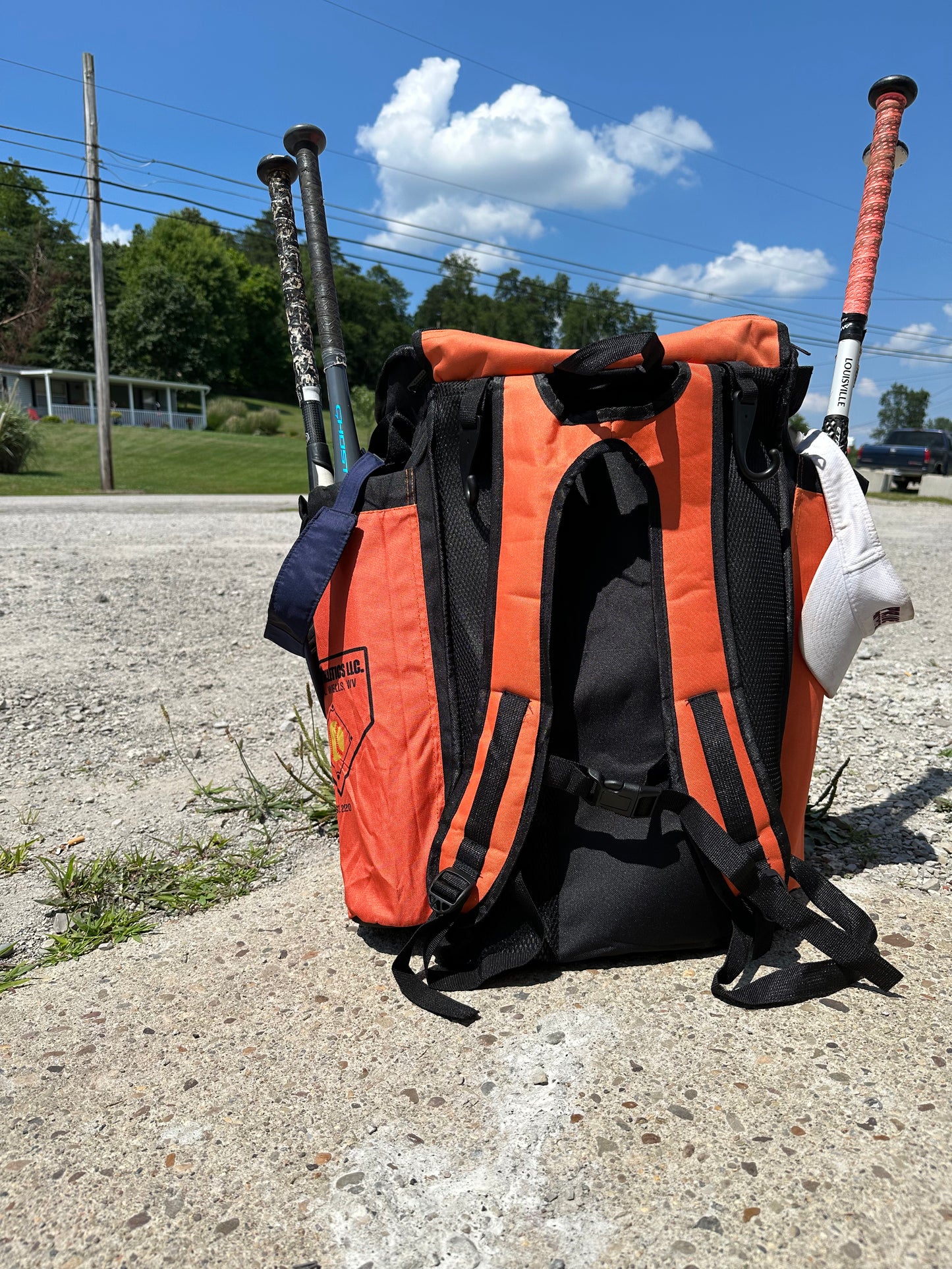 Bat Bag in Tenn Orange and Black