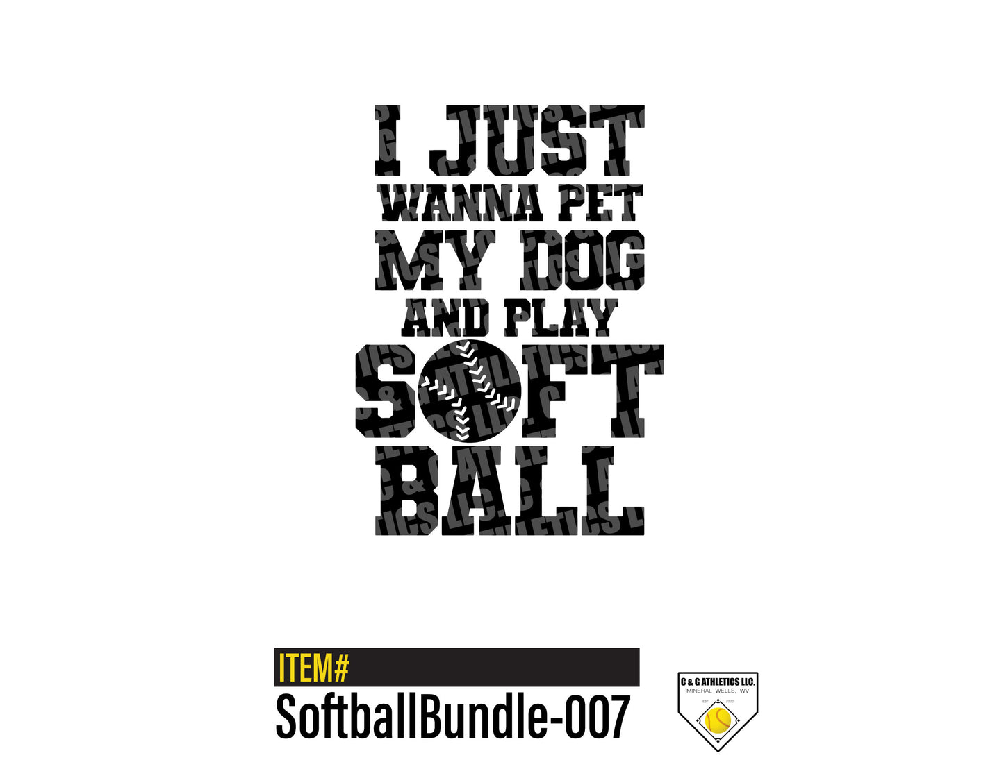 Pet My Dog and Play Softball. Single-Color, Short Sleeve T-Shirt