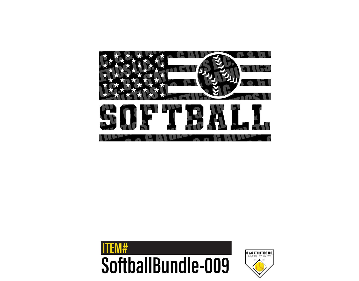 Softball Flag. Single-Color, Short Sleeve T-Shirt