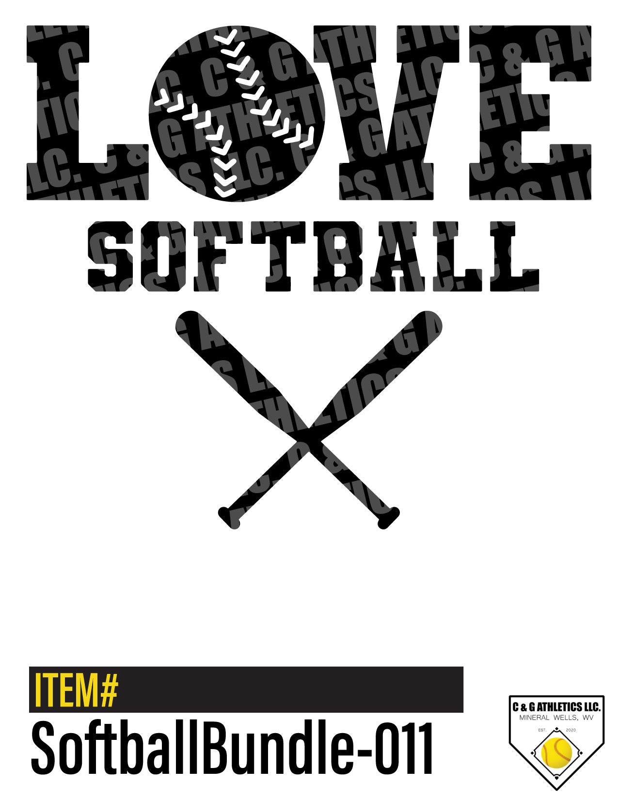 Love Softball. Single-Color, Short Sleeve T-Shirt