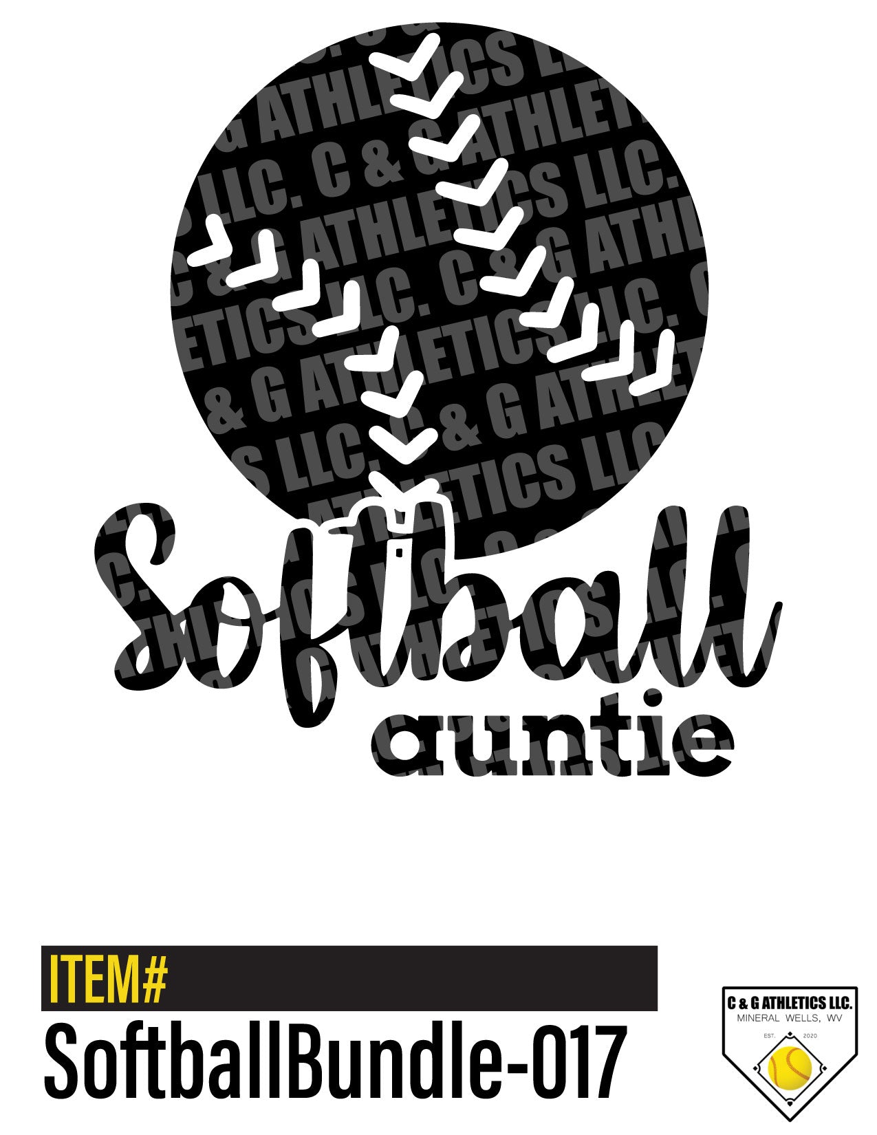 Softball Auntie. Solid-Color, Short Sleeve T-Shirt