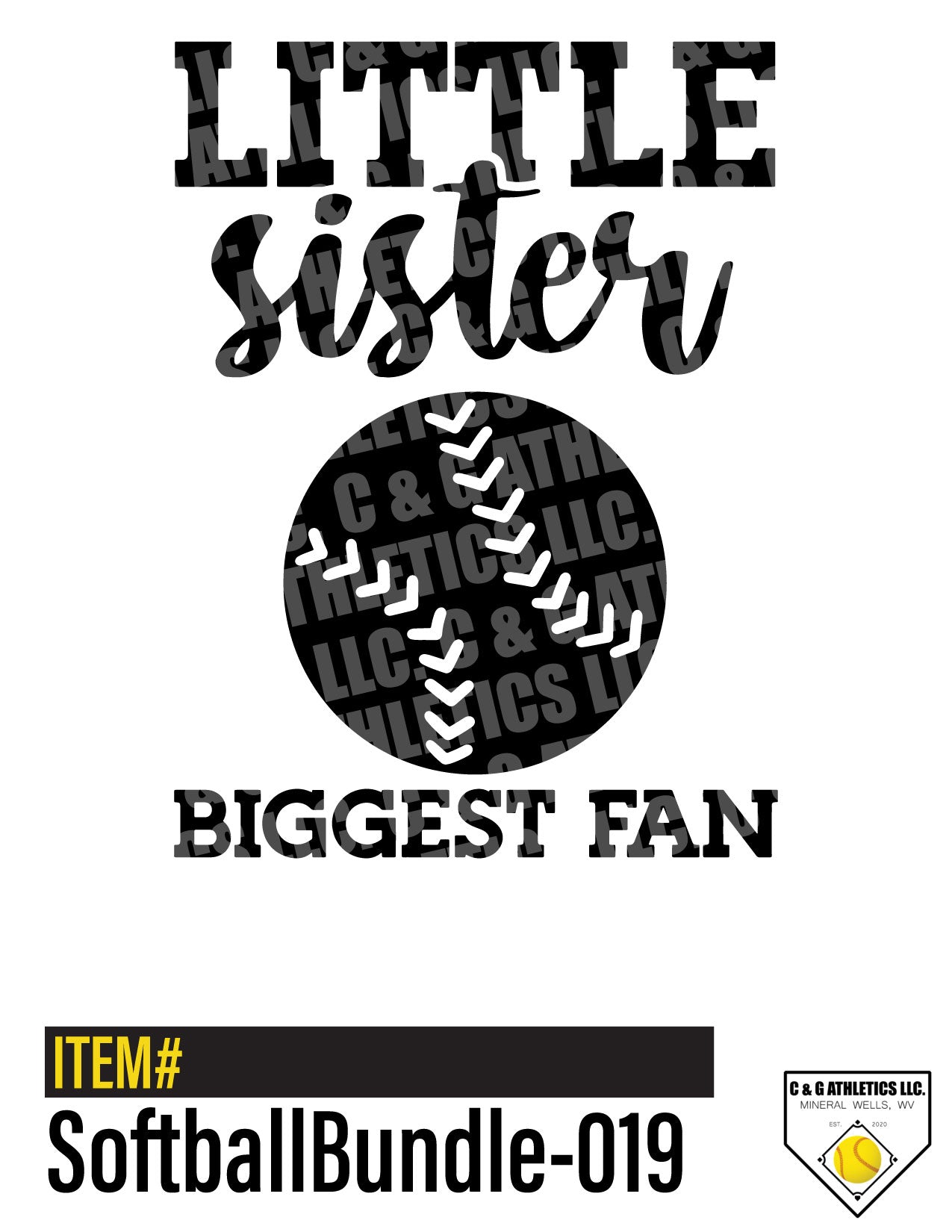 Little Sister, Biggest Fan. Solid-Color, Short Sleeve T-Shirt