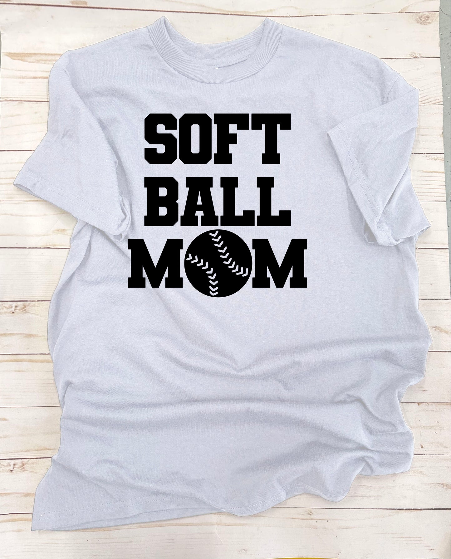 Softball Mom. Single-Color, Short Sleeve T-Shirt