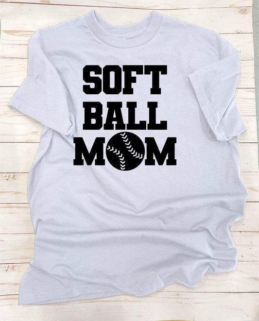 Softball Mom. Single-Color, Short Sleeve T-Shirt