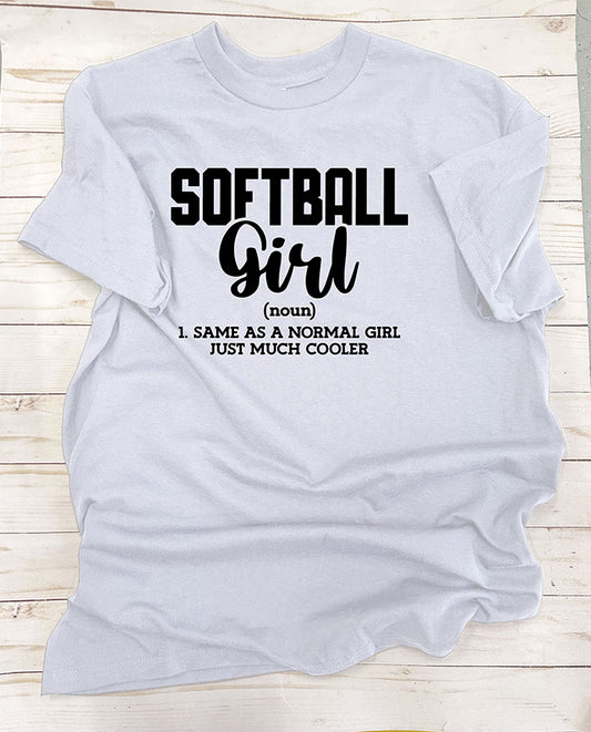 Softball Girl Definition. Single-Color, Short Sleeve T-Shirt