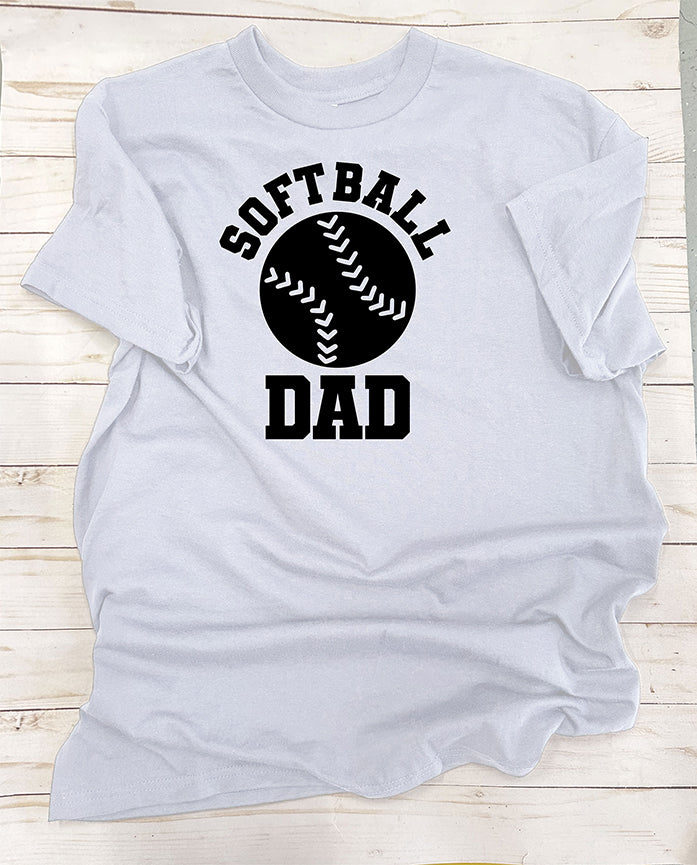 Softball Dad. Single-Color, Short Sleeve T-Shirt