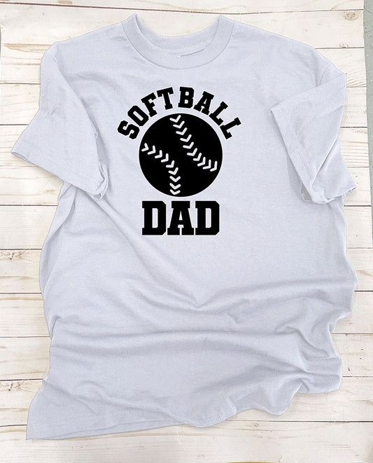 Softball Dad. Single-Color, Short Sleeve T-Shirt