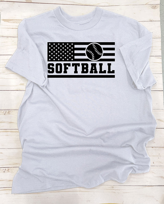 Softball Flag. Single-Color, Short Sleeve T-Shirt