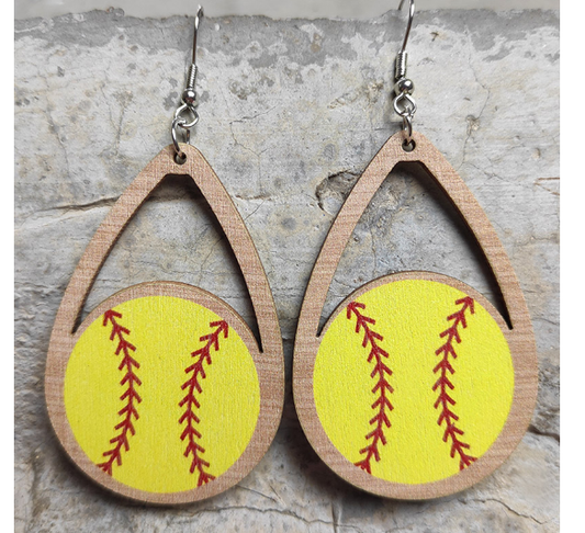 SOFTBALL EARRINGS J33