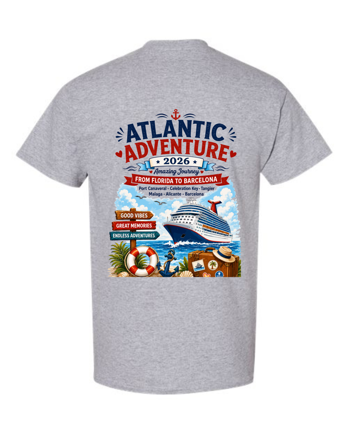 2026 Transatlantic Cruise to Barcelona Tee Shirt