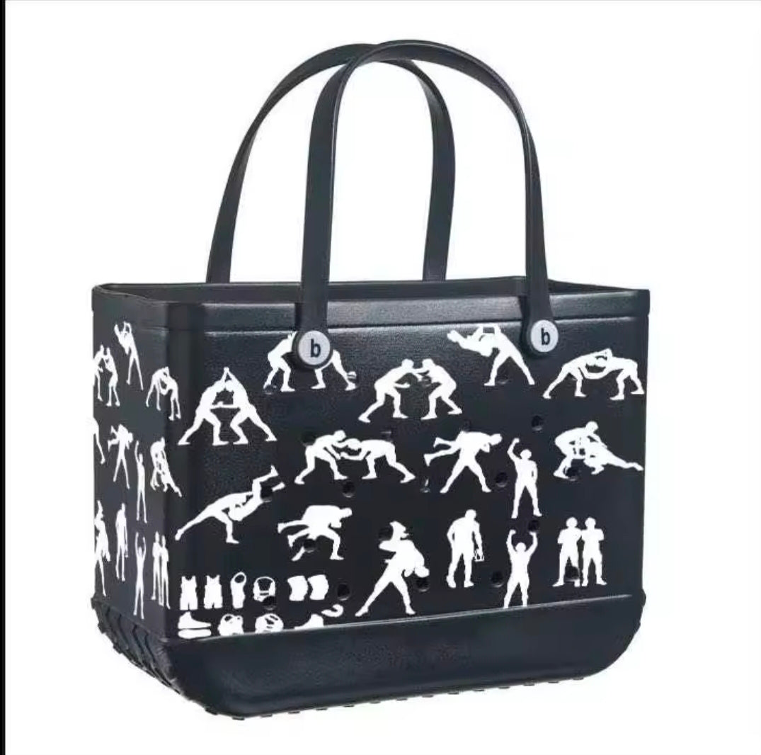 Wrestling printed custom Beach bag.