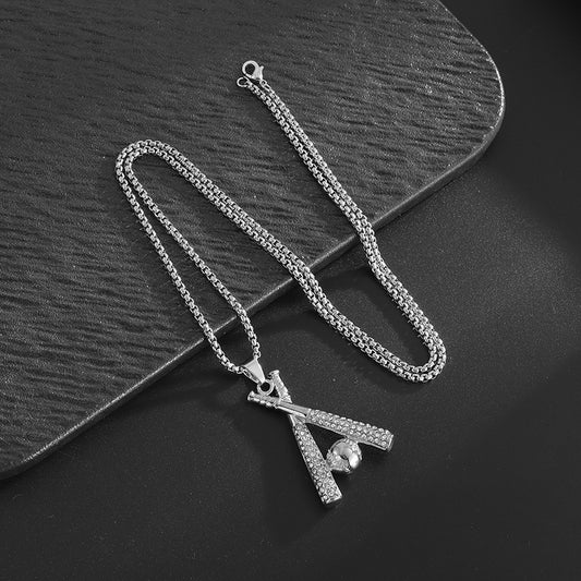 SILVER BAT CROSS WITH DIAMONDS J43